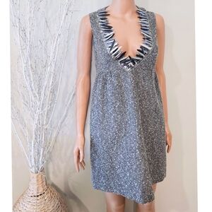 Anna Sui for Target Metallic Charcoal Grey Open Back Tweed Mini Dress